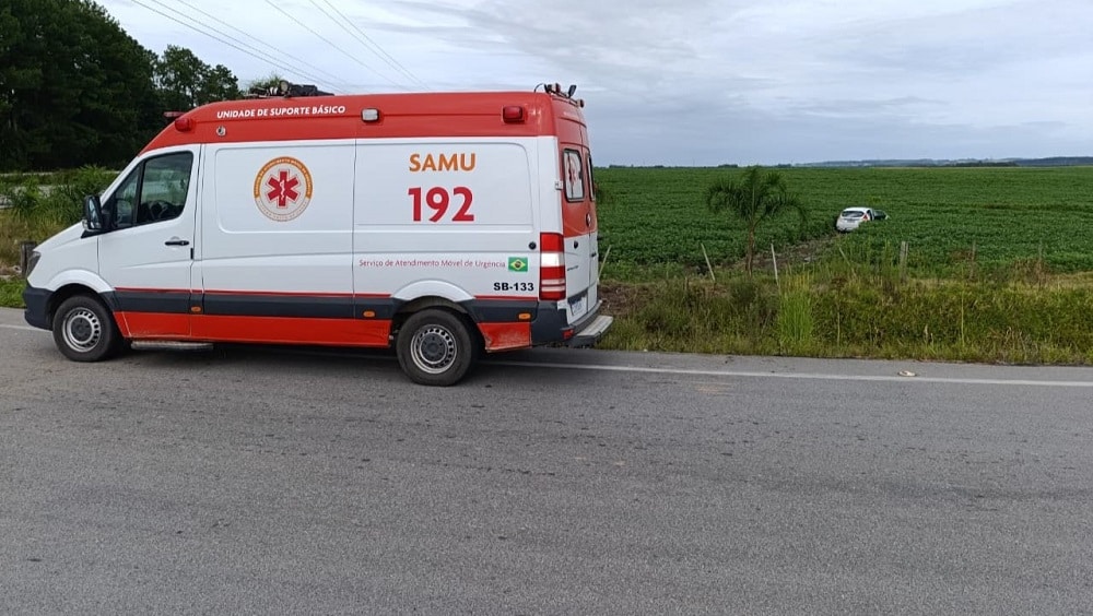 Carro sai da pista e invade plantação de soja em Camaquã
