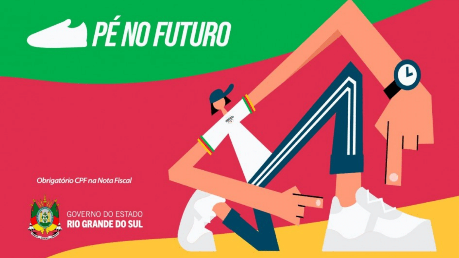 Reprodução do Cartão Pé no Futuro a ser distribuído para os mais de 315 mil estudantes da Rede Estadual