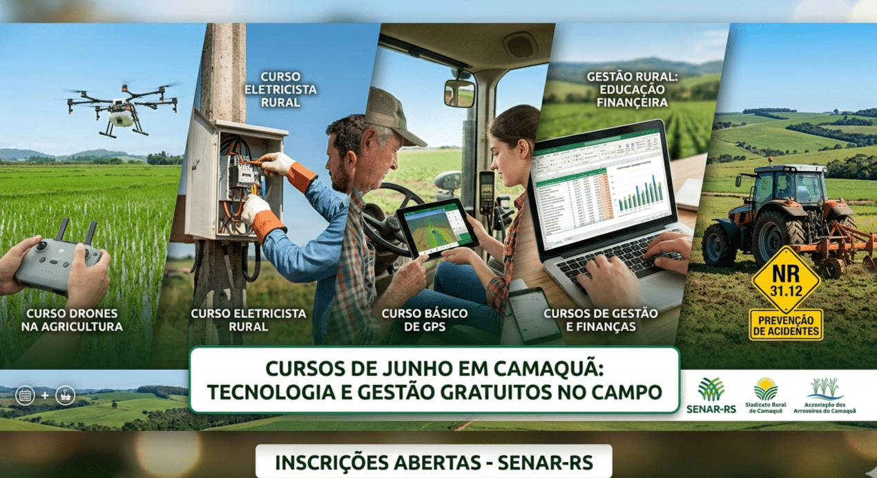 Camaquã tem cursos gratuitos de tecnologia e gestão para o campo em junho