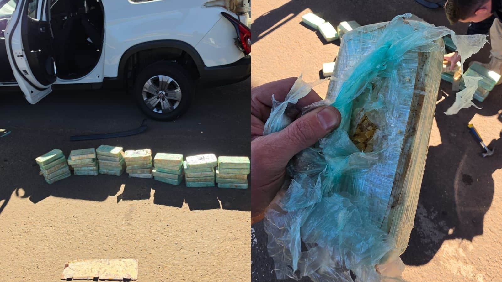 Polícia prende casal com 50 quilos de crack escondidos em caminhonete em Montenegro