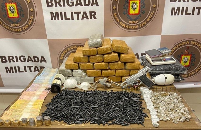 Traficante é monitorado e preso com arsenal de drogas e armas em Rio Grande
