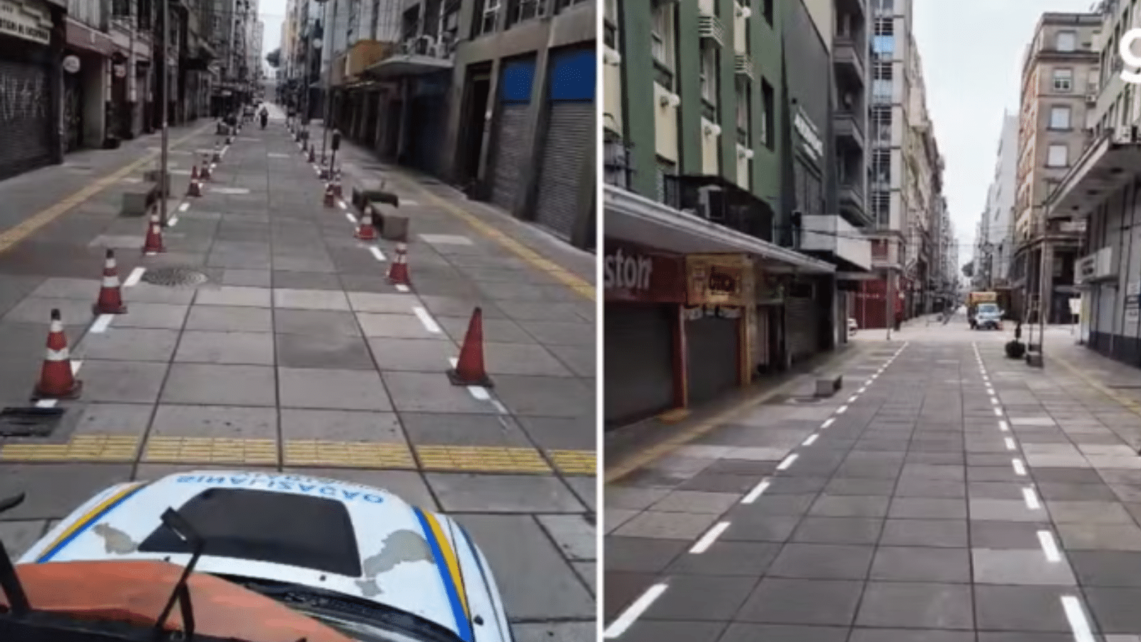 Rua do "calçadão" de Porto Alegre terá faixa exclusiva para veículos de emergência