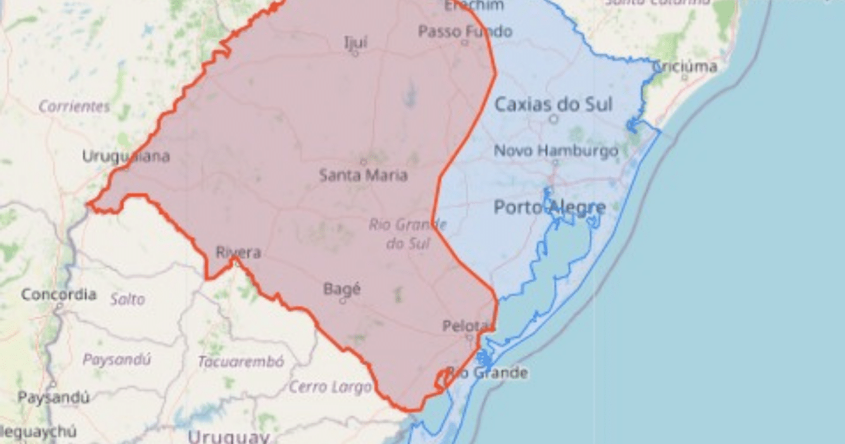 Defesa Civil alerta para ventos de até 90 km/h no Rio Grande do Sul