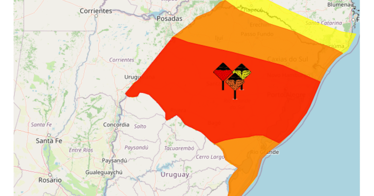 Defesa Civil alerta para temporais severos, granizo e risco de ventos intensos no RS