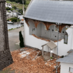Granizo destrói parte de igreja na Serra Gaúcha