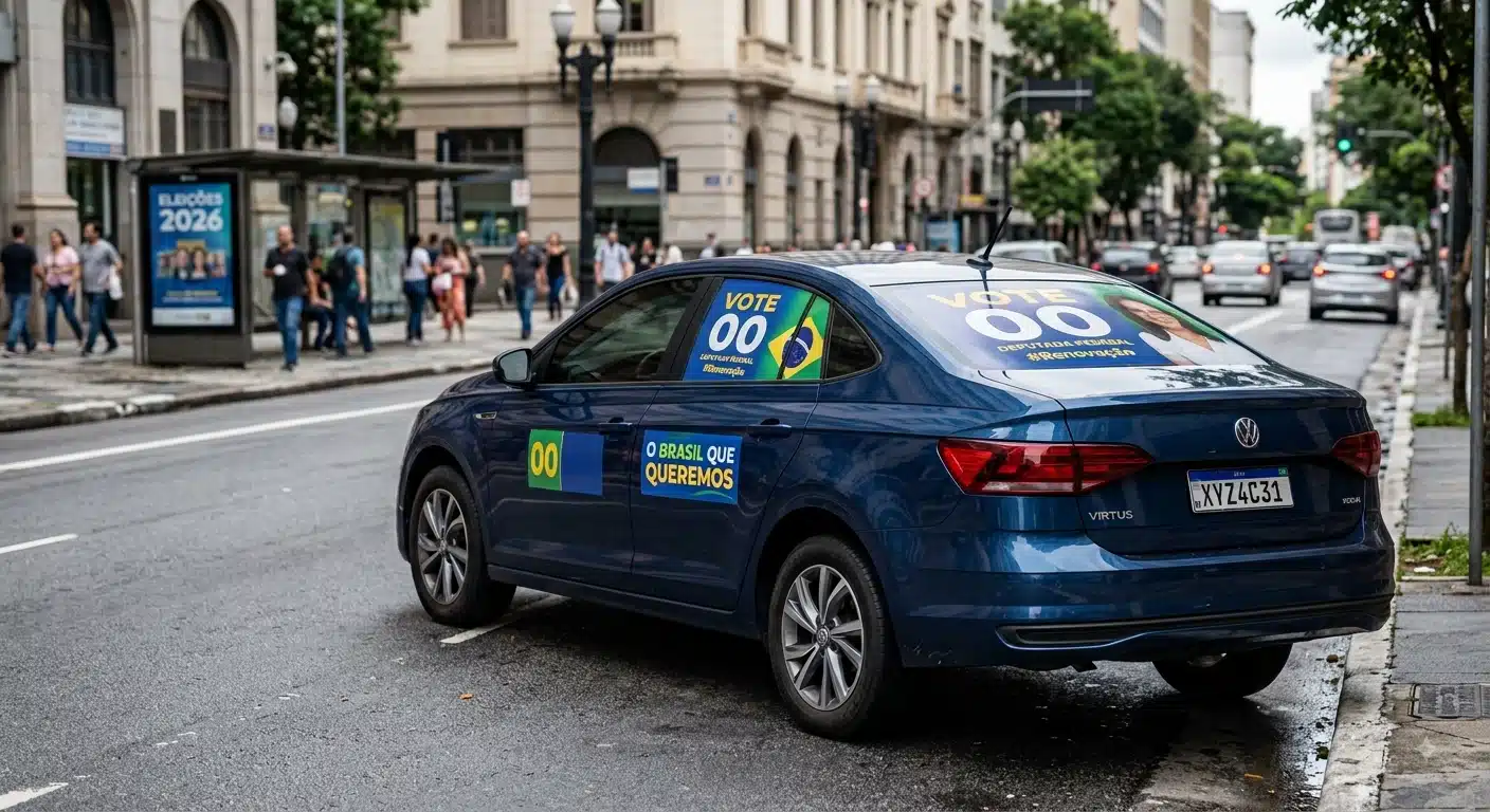 Motoristas podem perder cobertura do seguro ao usar adesivo eleitoral no carro