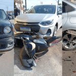 Motorista sofre mal súbito e causa acidente com veículos estacionados no Centro de Camaquã
