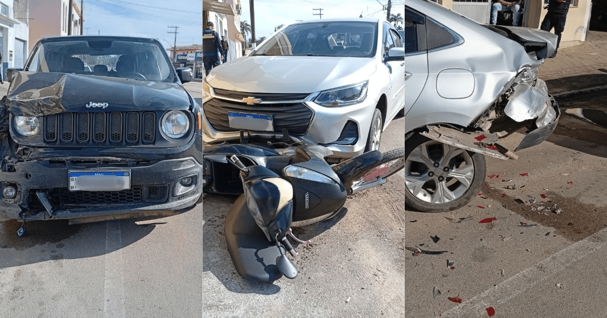 Motorista sofre mal súbito e causa acidente com veículos estacionados no Centro de Camaquã