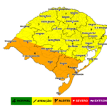 Defesa Civil alerta para temporais com granizo no RS até quinta-feira