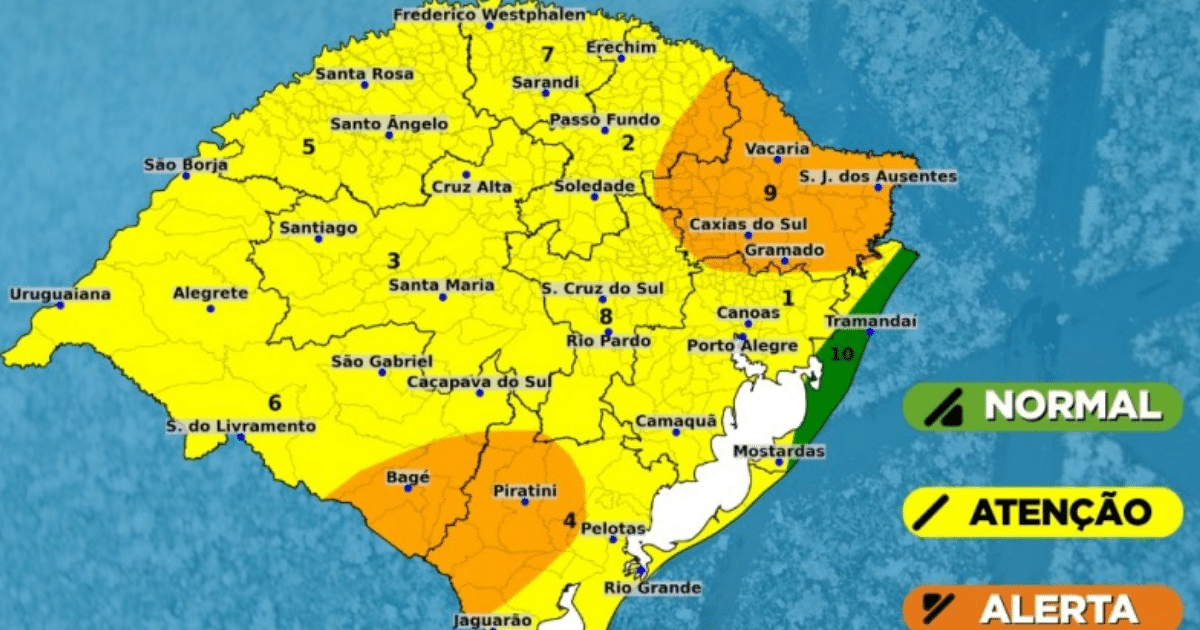 Defesa Civil alerta para frio intenso e possibilidade de geada no RS
