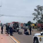 Acidente entre caminhão e motocicleta mobiliza Samu e Brigada Militar em Camaquã