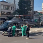 Helicóptero da PRF e equipes de resgate participam de simulação de resgate em Porto Alegre
