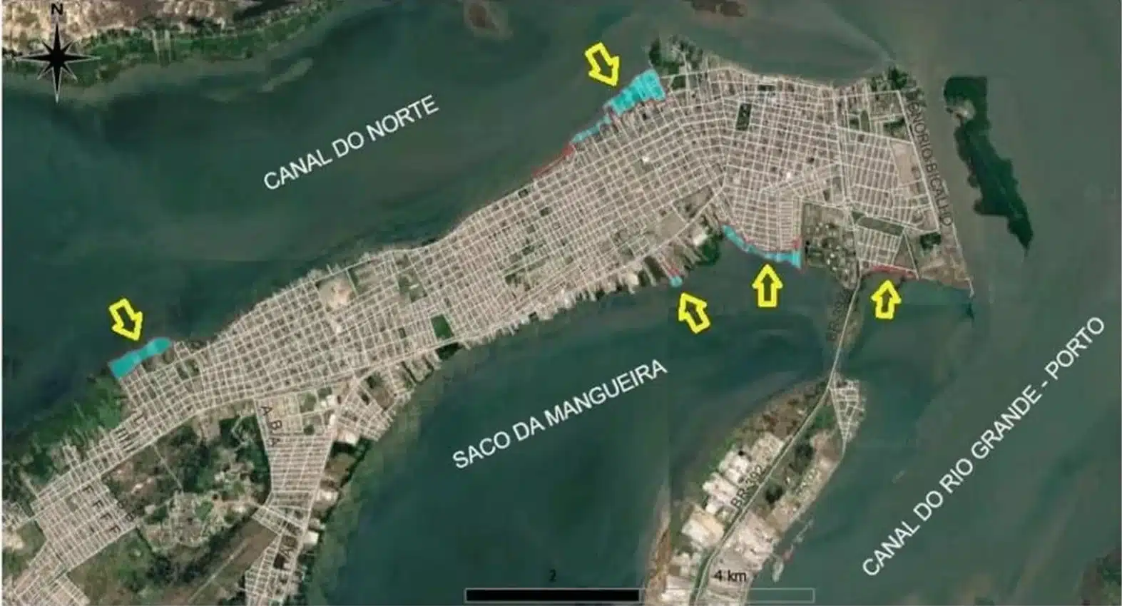 Rio Grande decreta situação de emergência após avanço da Lagoa dos Patos
