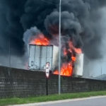 Caminhão pega fogo na BR-116, em Pelotas