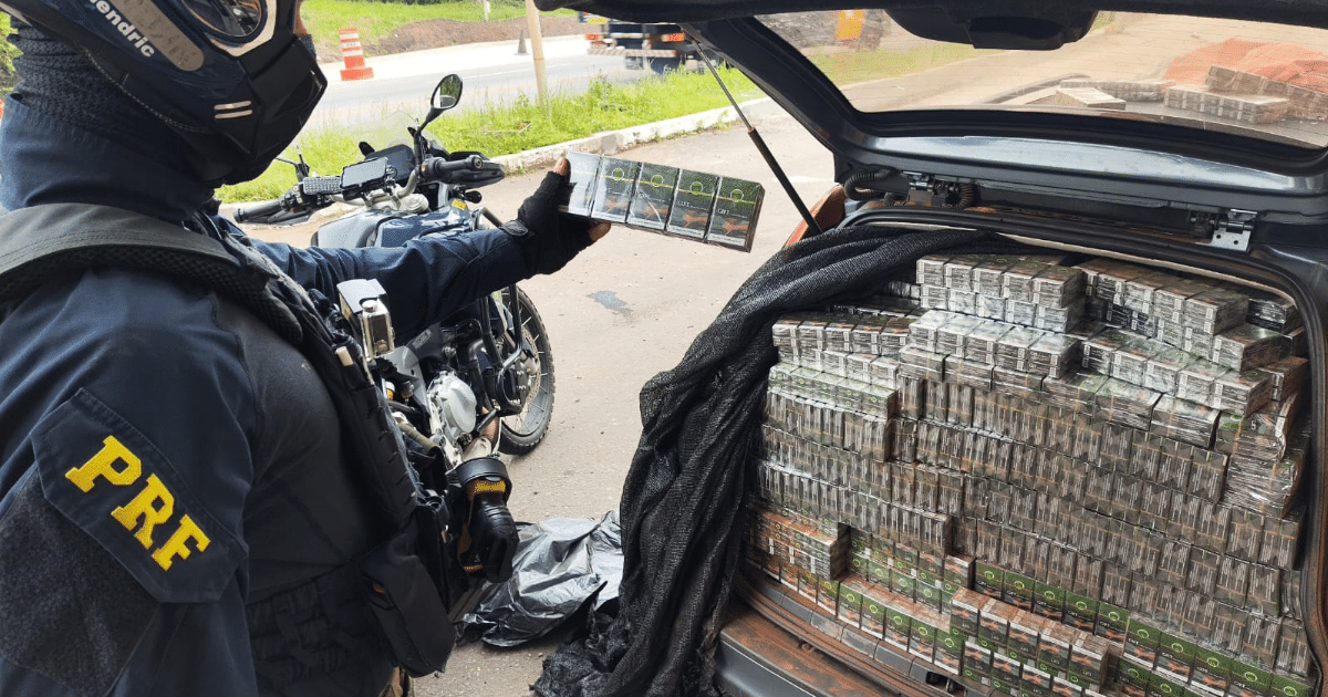 Polícia apreende automóvel com 12 mil maços de cigarros em Santa Maria