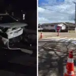 Colisão violenta assusta moradores e derruba muro em Camaquã