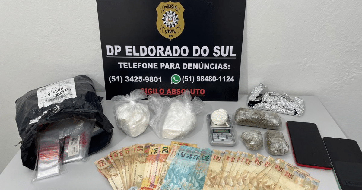 Polícia prende dois suspeitos em operação contra o tráfico de drogas em Eldorado do Sul