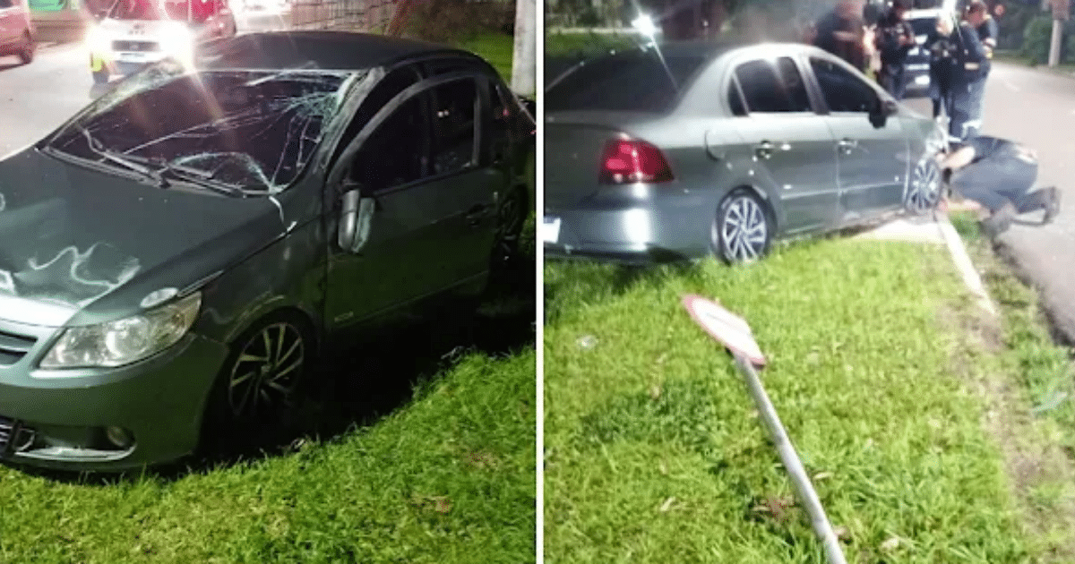 Menor de idade encaminhado à delegacia após capotar carro em avenida de Pelotas