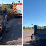 Fiat Palio capota e é encontrado sem ocupantes em Encruzilhada do Sul