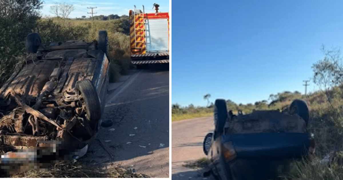 Fiat Palio capota e é encontrado sem ocupantes em Encruzilhada do Sul