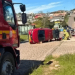 Condutora fica ferida após perder controle de veículo e capotar em Encruzilhada do Sul