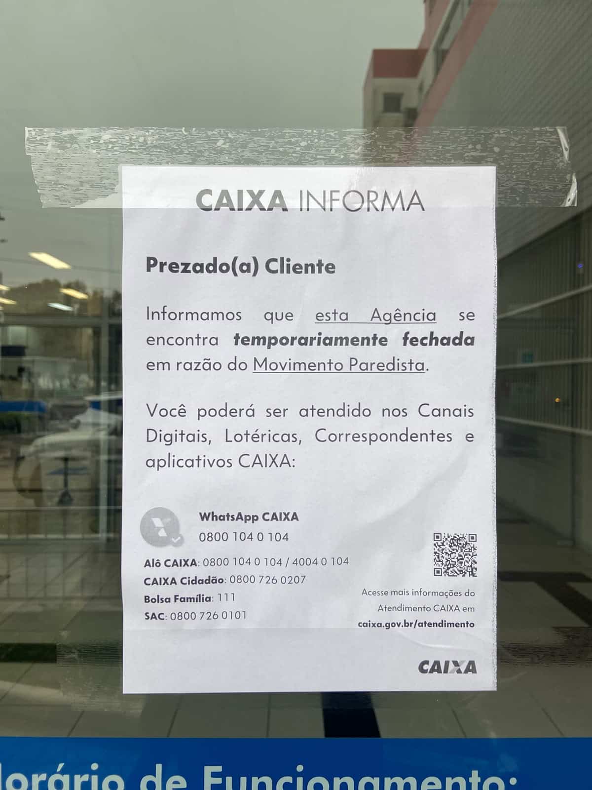 Agência da Caixa amanhece fechada em Camaquã devido a greve