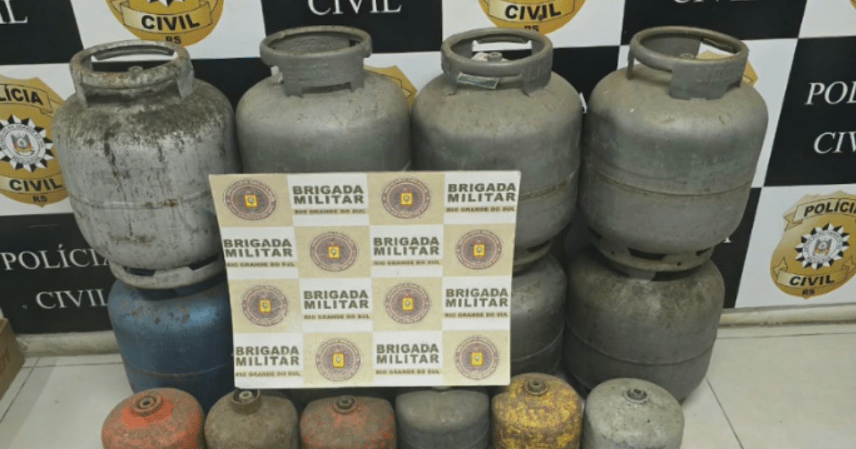 Polícia apreende botijões de gás sem autorização e tampas de esgoto em São Lourenço do Sul