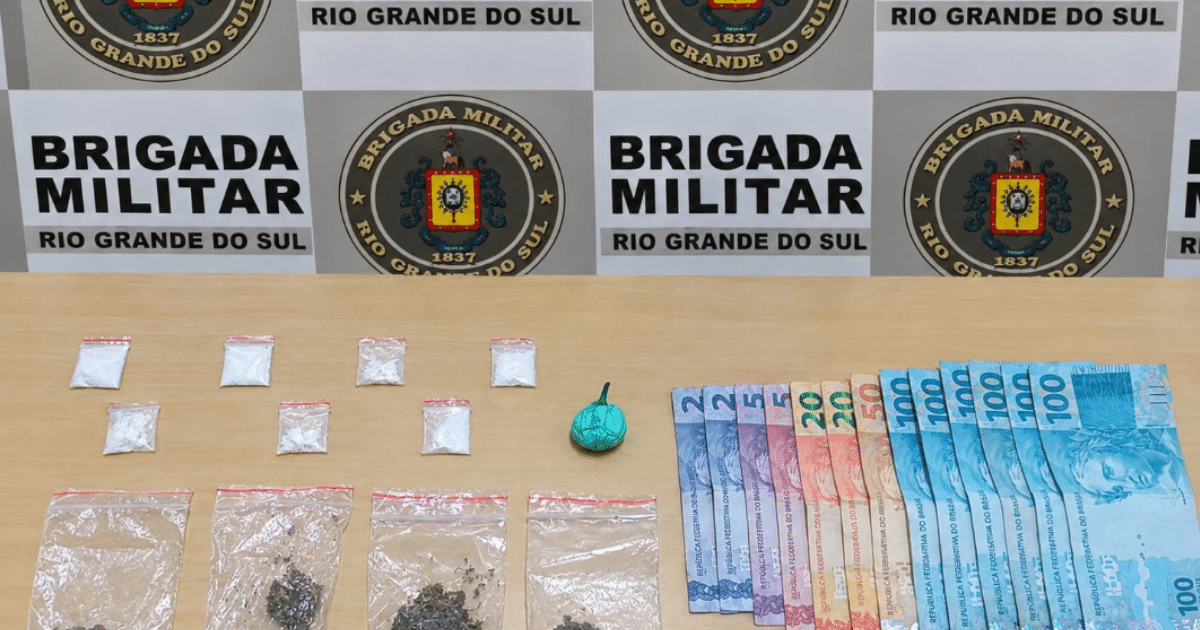 Brigada Militar prende homem por tráfico e apreende adolescente no centro de Camaquã