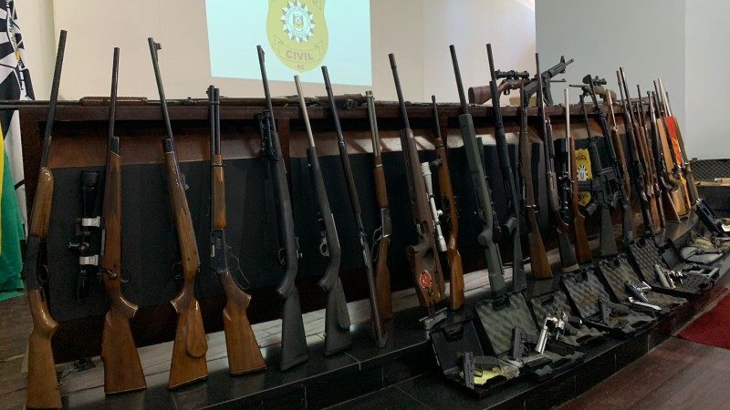 Armas apreendidas na terça-feira (7), em Porto Alegre - Foto: Divulgação Polícia Civi