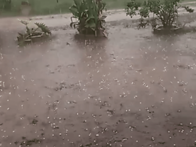 Morador registra chuva de granizo em Barra do Ribeiro