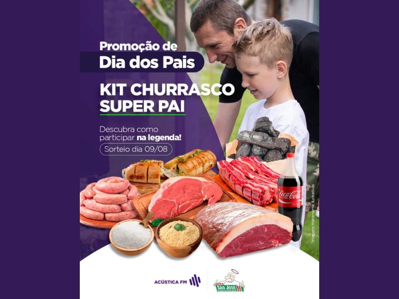 Promoção da Rádio Acústica FM e Super São José sorteia um kit churrasco