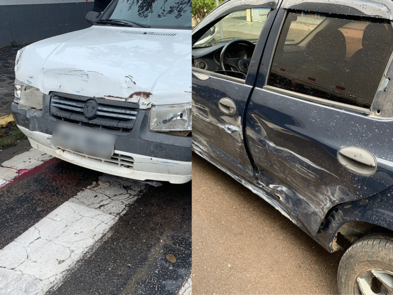 Acidente entre dois carros deixa ferido no centro de Camaquã
