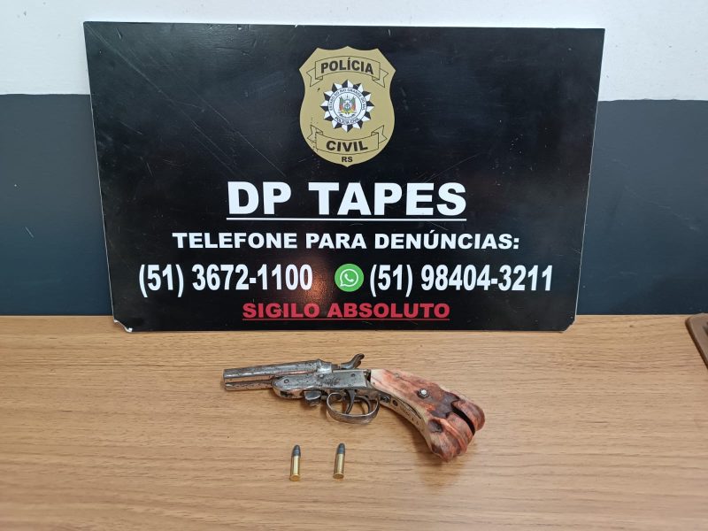 Delegacia de Polícia de Tapes apreende arma de fogo em Sentinela do Sul