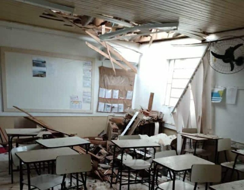 Escola João Beckel suspende aulas presenciais e adota ensino a distância após danos de Temporal