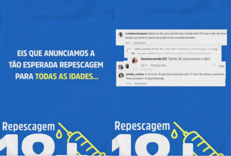 O município está vacinando todas as pessoas maiores de 18 anos de idade - Foto: Montagem/Reprodução