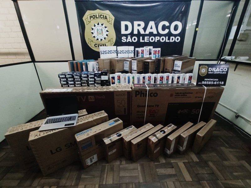 Produtos furtados foram recuperados pela polícia. Foto: Divulgação