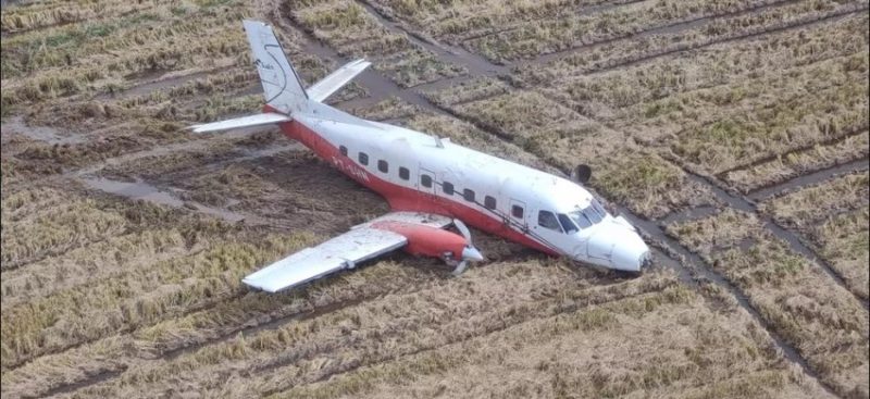 Aeronave caída em lavoura de Eldorado do Sul — Foto: BM/Divulgação