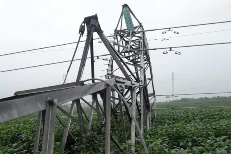 Torre de energia derrubada em Rondônia, no começo de janeiro. Foto: Eletronorte / Divulgação