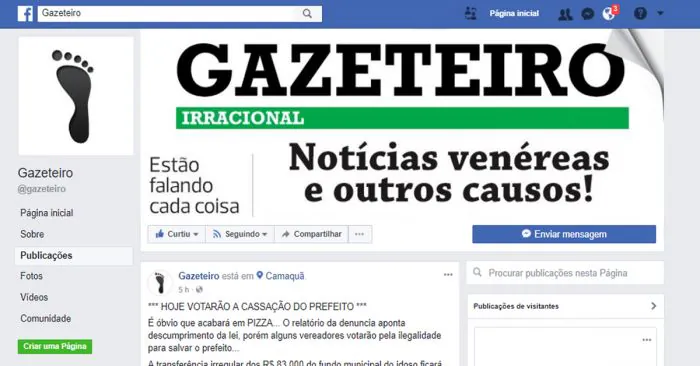 Após ação judicial, Facebook divulga identidade do “Gazeteiro”