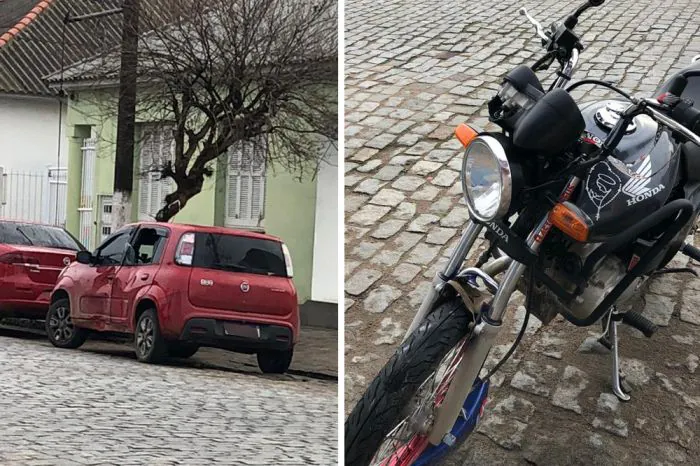 Motociclista bate a cabeça após colidir com carro em Camaquã