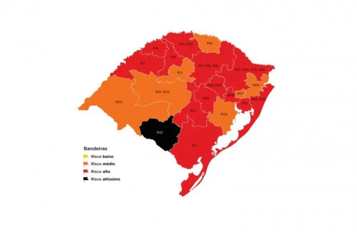 RS volta a ter região em bandeira preta em mapa preliminar do Distanciamento Controlado