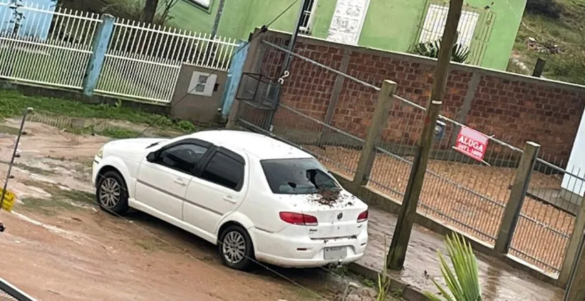 Casa de João de barro cai sobre carro e danifica veículo em Camaquã