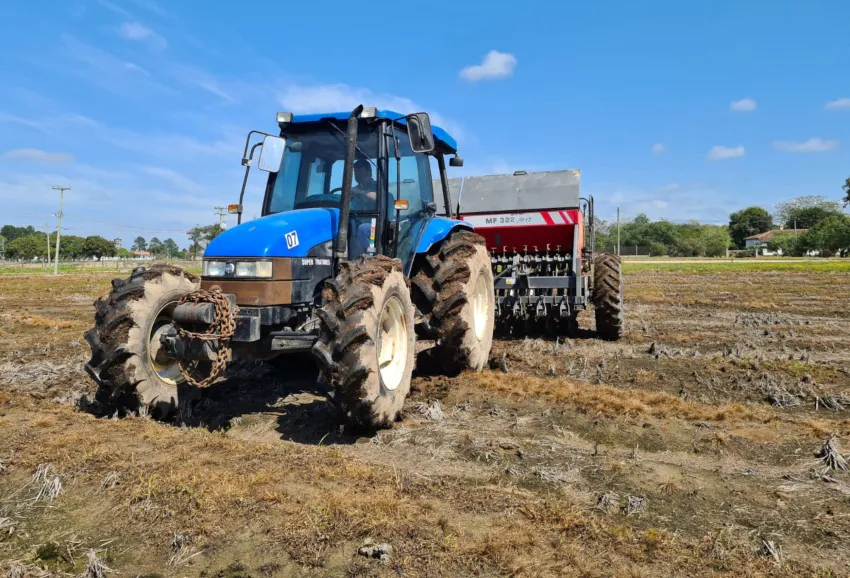Inicia plantio da lavoura destinada ao ato de Abertura Oficial da Colheita de Arroz