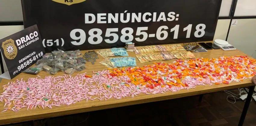 Polícia Civil apreende 2500 pinos de cocaína durante operação em São Leopoldo