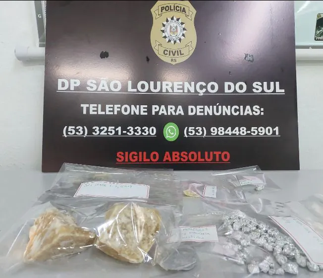 Polícia Civil apreende drogas em São Lourenço do Sul