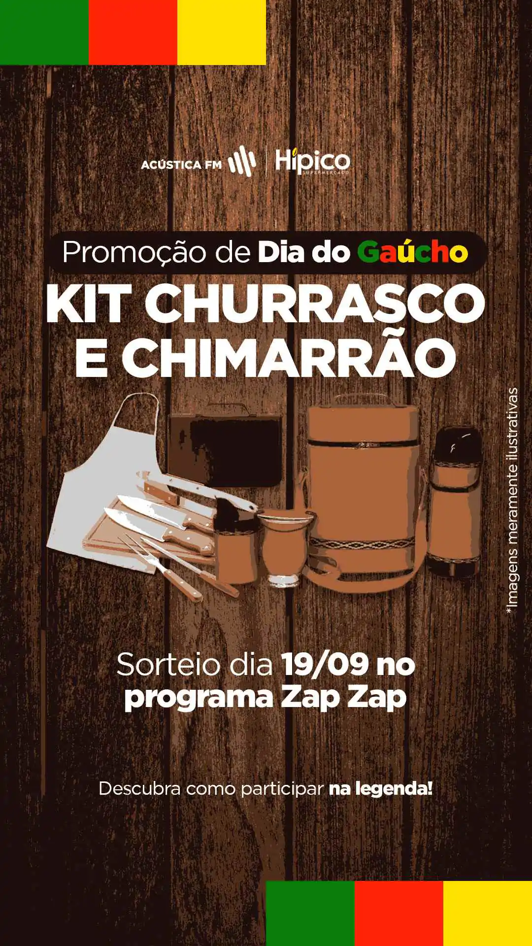 Últimos dias para concorrer nao sorteio de um kit churrasco e chimarrão