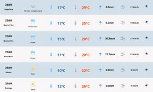 Previsão do tempo para terça-feira (24) em Camaquã. Foto: MetSul Meteorologia