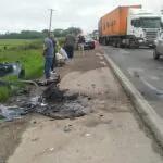 Carro de Camaquã se envolve em acidente com vítima fatal na BR-116