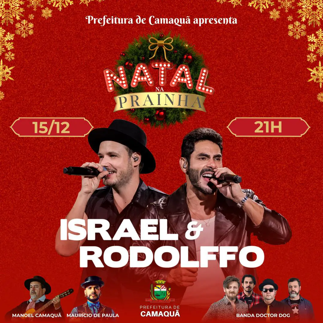 Israel e Rodolffo é atração confirmada na abertura do Natal 2024 em Camaquã