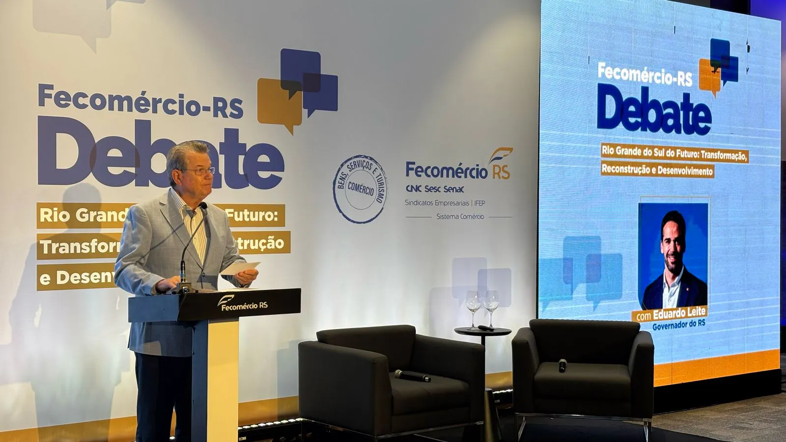 Leite palestra na primeira edição de 2025 do Fecomércio-RS Debate